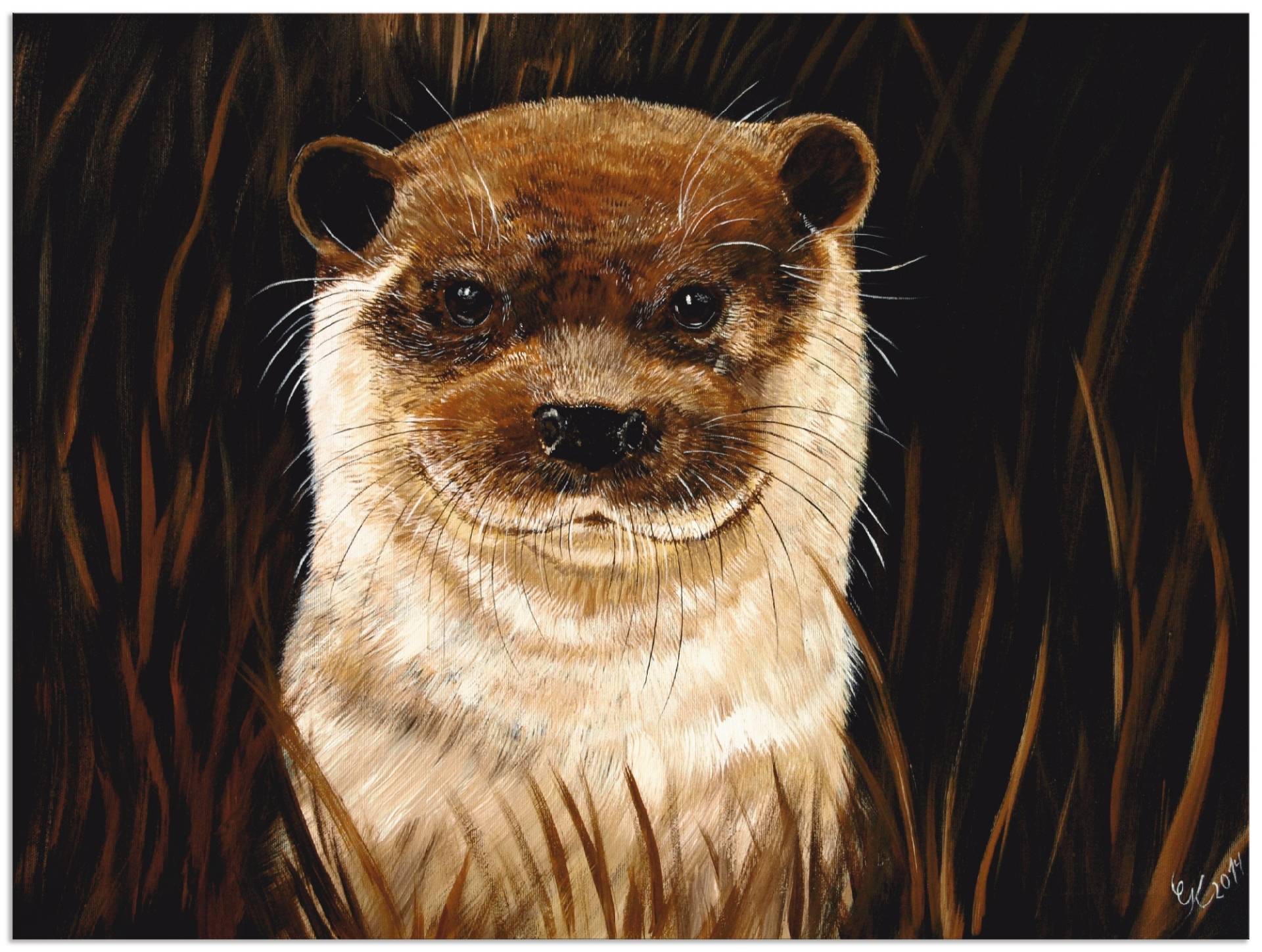 Artland Wandbild »Otter im Gras«, Wildtiere, (1 St.), als Alubild, Leinwandbild, Wandaufkleber oder Poster in versch. Grössen von Artland