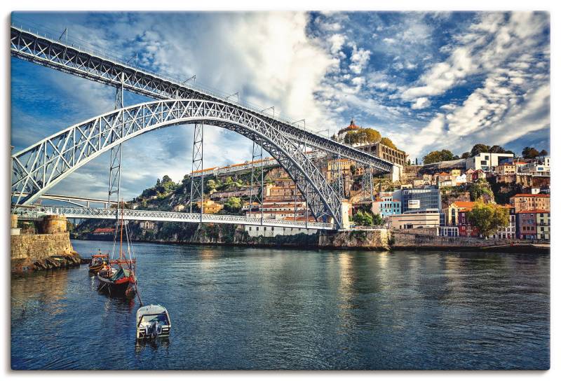 Artland Leinwandbild »Panorama Porto mit Eiffel Brücke«, Brücken, (1 St.), auf Keilrahmen gespannt von Artland