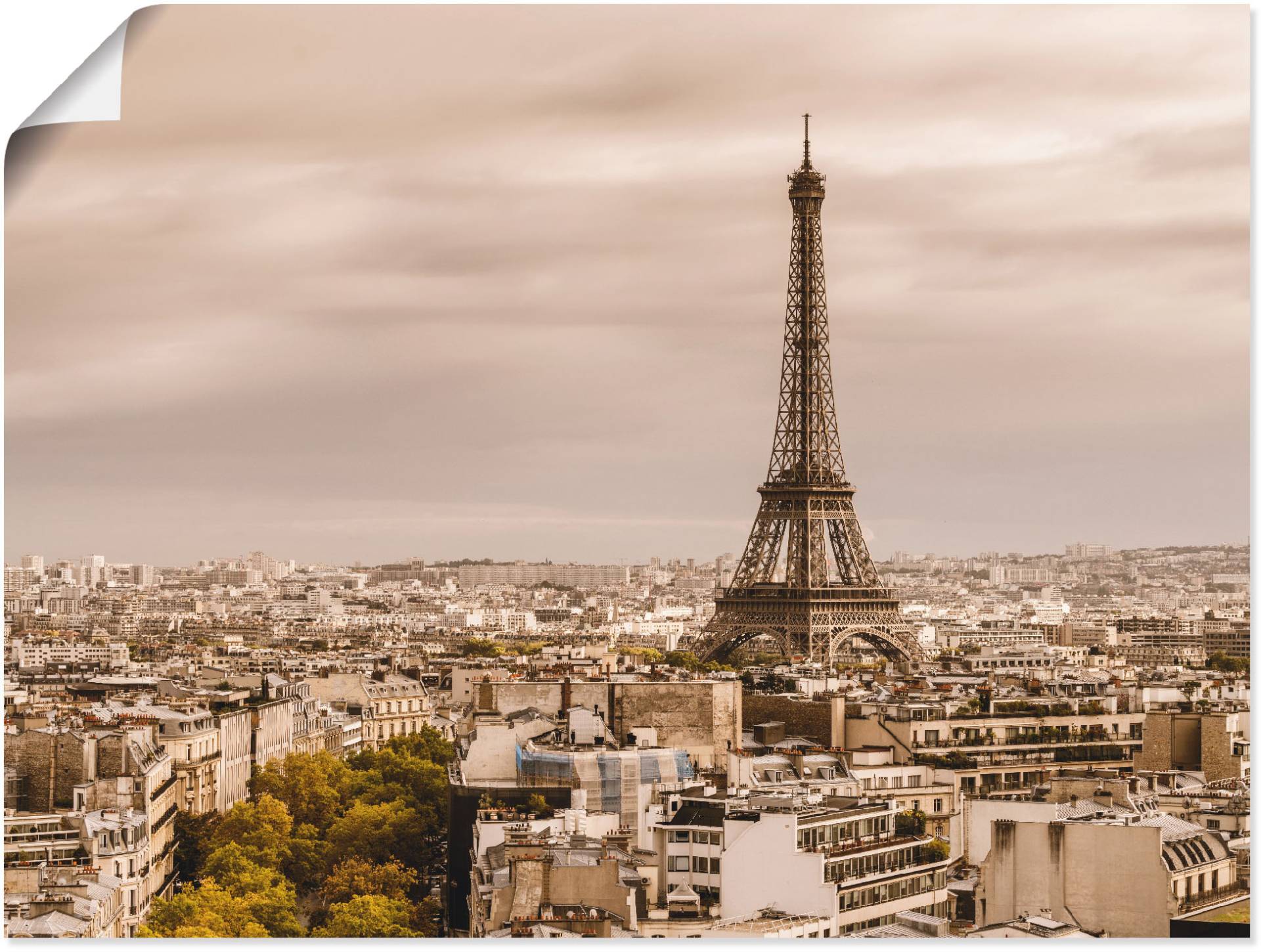 Artland Wandbild »Paris Eiffelturm I«, Frankreich, (1 St.), als Alubild, Outdoorbild, Leinwandbild, Wandaufkleber, versch. Grössen von Artland