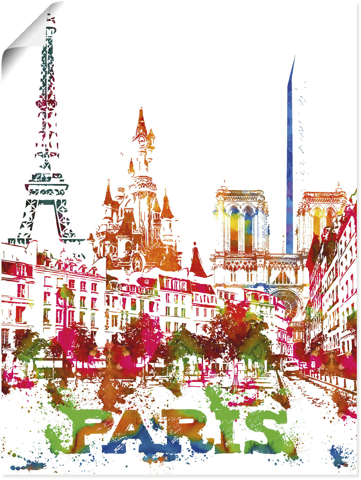Artland Wandbild »Paris Grafik«, Paris, (1 St.), als Alubild, Outdoorbild, Poster in verschied. Grössen von Artland
