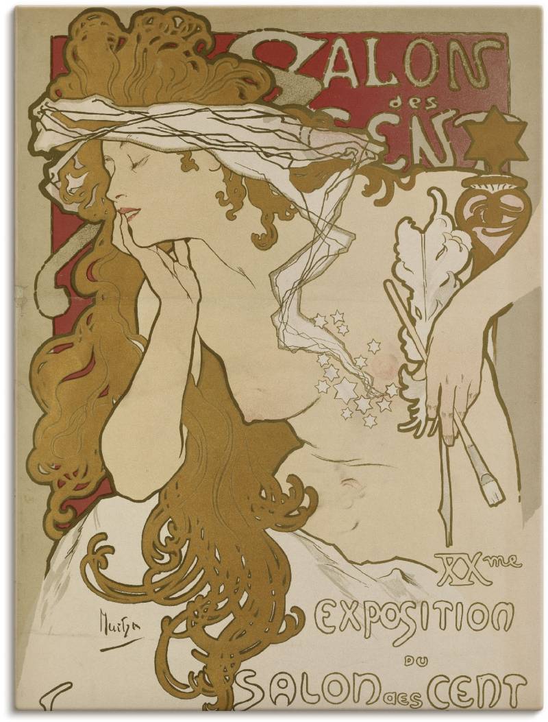 Artland Wandbild »Plakat Ausstellung Salon des Cent«, Frau, (1 St.), als Leinwandbild, Wandaufkleber oder Poster in versch. Grössen von Artland