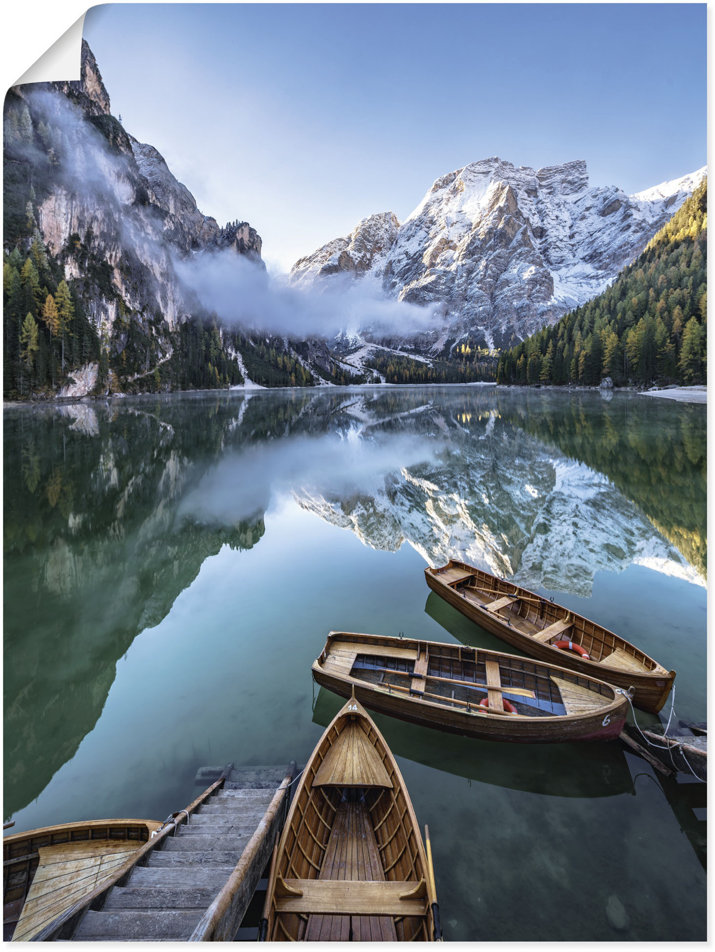 Artland Wandbild »Pragser Wildsee in Südtirol«, Bilder von Booten & Schiffen, (1 St.), als Alubild, Outdoorbild, Leinwandbild in verschied. Grössen von Artland