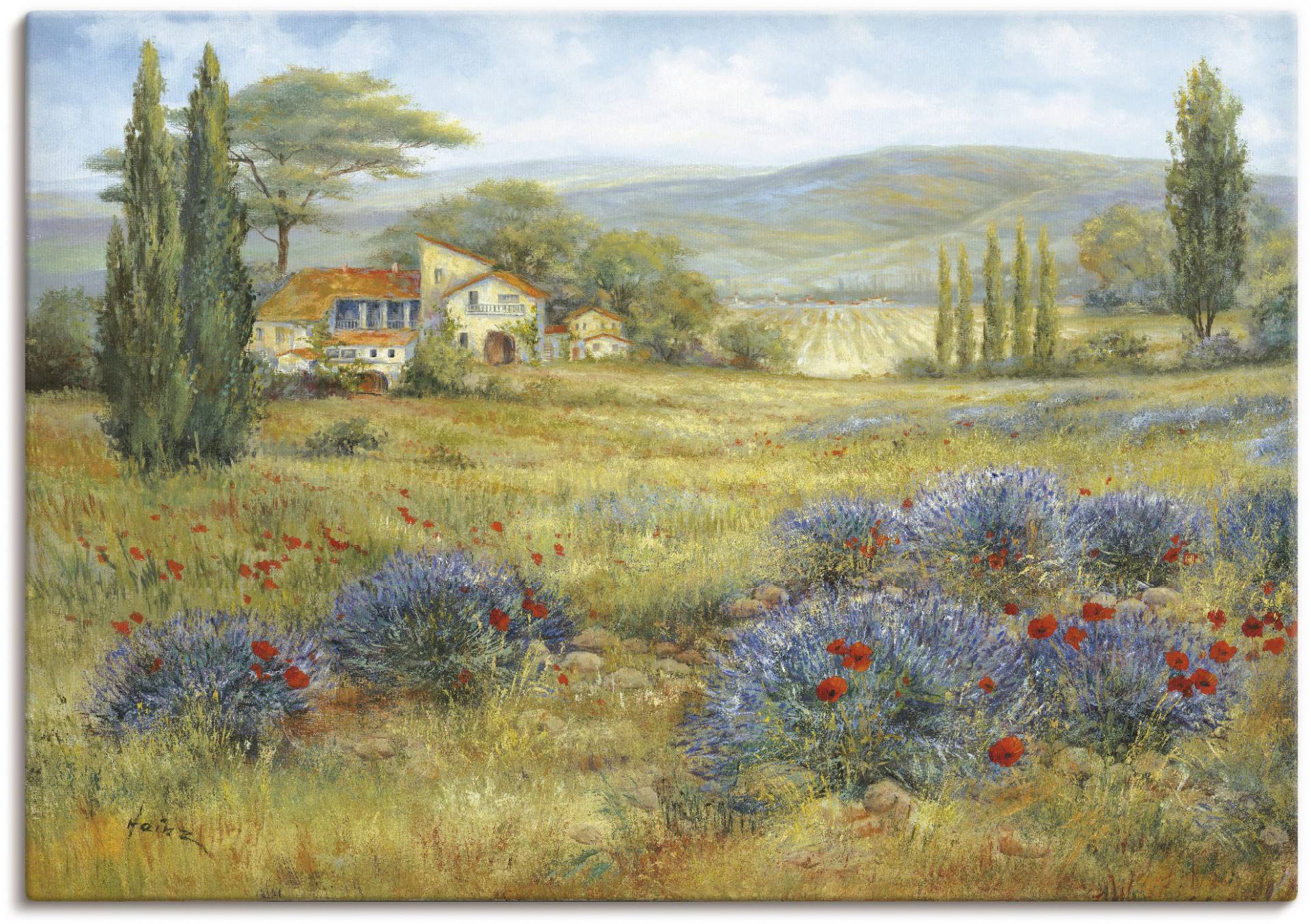 Artland Leinwandbild »Provence Lavendelwiese«, Bilder von Europa, (1 St.), auf Keilrahmen gespannt von Artland