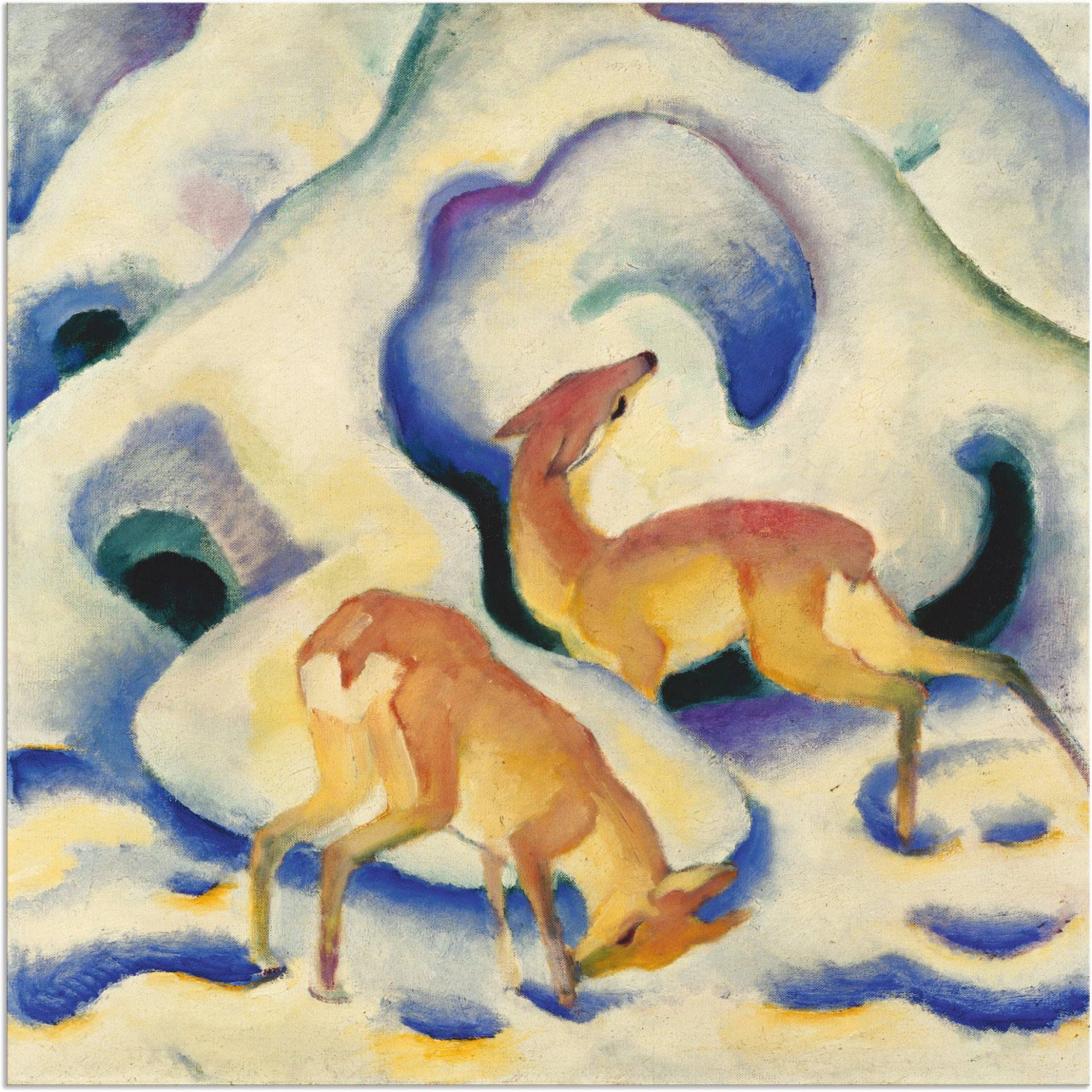 Artland Wandbild »Rehe im Schnee. 1911.«, Wildtiere, (1 St.), als Alubild, Leinwandbild, Wandaufkleber oder Poster in versch. Grössen von Artland