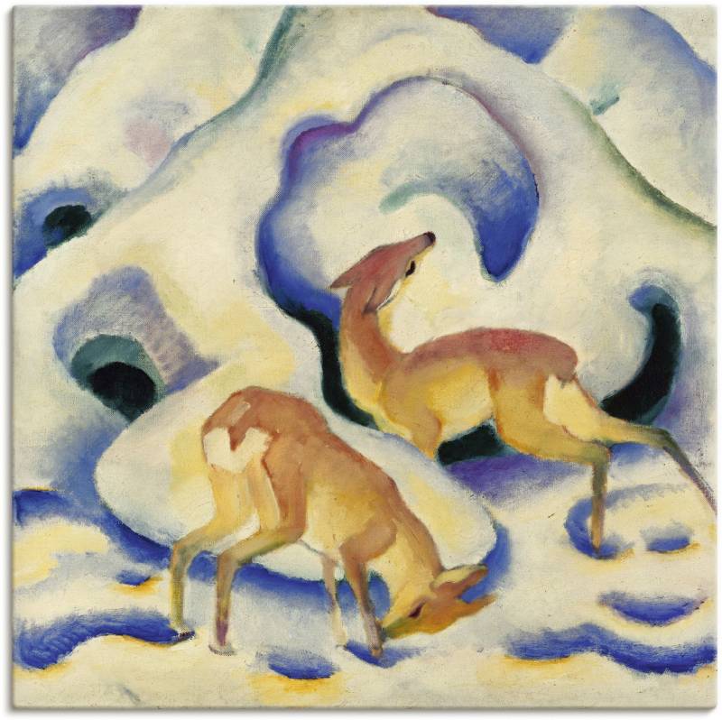 Artland Wandbild »Rehe im Schnee. 1911.«, Wildtiere, (1 St.), als Alubild, Leinwandbild, Wandaufkleber oder Poster in versch. Grössen von Artland