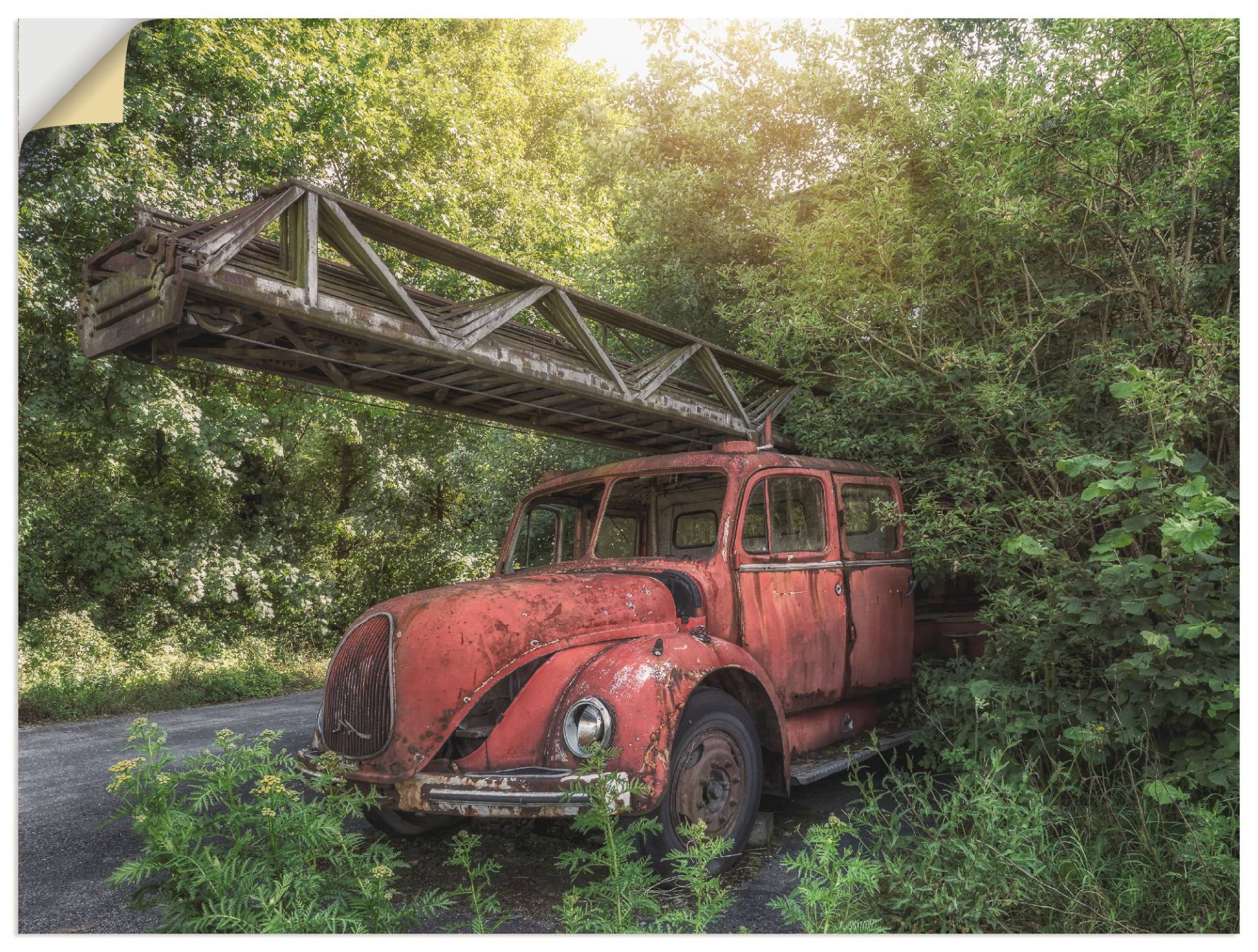 Artland Wandbild »Rostlaube Feuerwehrauto«, Auto, (1 St.), als Alubild, Leinwandbild, Wandaufkleber oder Poster in versch. Grössen von Artland