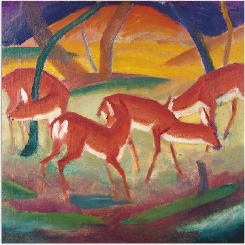 Artland Wandbild »Rote Rehe I. 1910«, Wildtiere, (1 St.), als Alubild, Leinwandbild, Wandaufkleber oder Poster in versch. Grössen von Artland