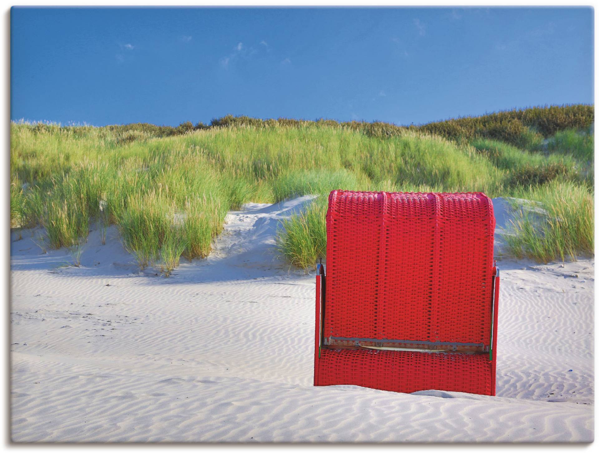 Artland Wandbild »Roter Strandkorb«, Strand, (1 St.), als Leinwandbild, Wandaufkleber oder Poster in versch. Grössen von Artland