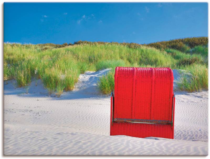 Artland Wandbild »Roter Strandkorb«, Strand, (1 St.), als Leinwandbild, Wandaufkleber oder Poster in versch. Grössen von Artland