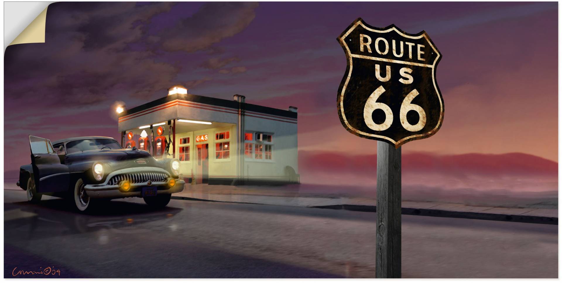 Artland Wandbild »Route 66«, Bilder von Amerika, (1 St.), als Leinwandbild in verschied. Grössen von Artland