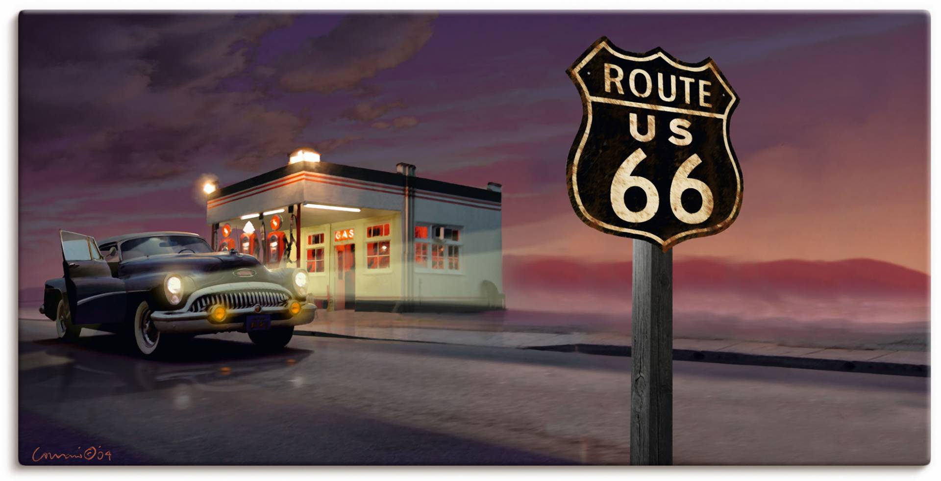 Artland Wandbild »Route 66«, Bilder von Amerika, (1 St.), als Leinwandbild in verschied. Grössen von Artland