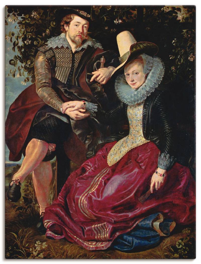 Artland Wandbild »Rubens und Frau in Geissblattlaube«, Paar, (1 St.), als Leinwandbild, Wandaufkleber oder Poster in versch. Grössen von Artland