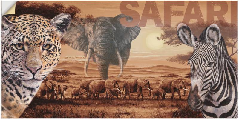 Artland Wandbild »Safari«, Wildtiere, (1 St.), als Alubild, Outdoorbild, Leinwandbild, Wandaufkleber, versch. Grössen von Artland