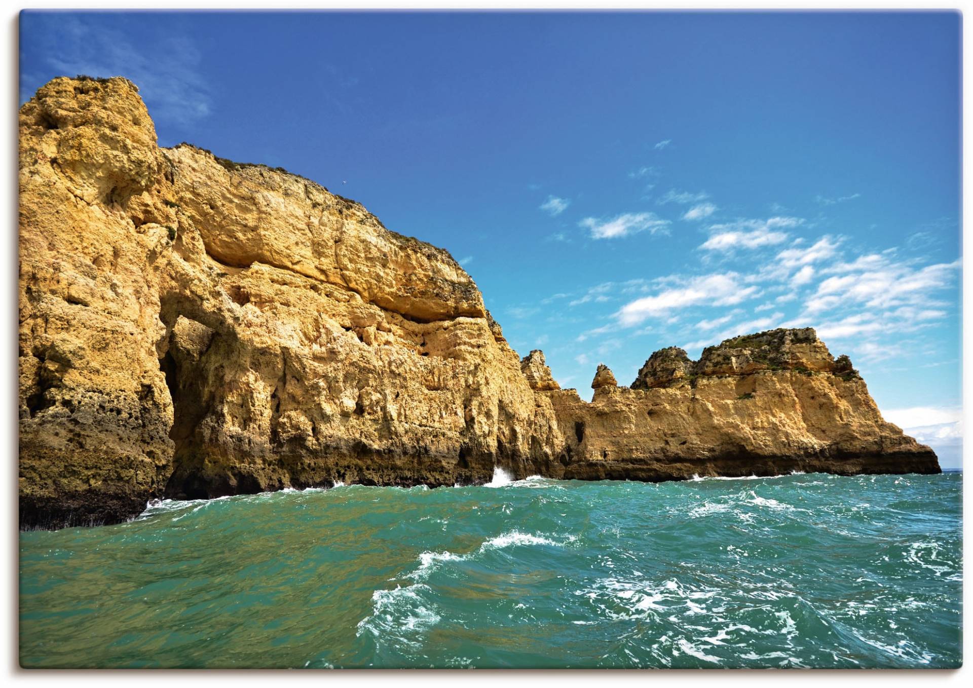 Artland Wandbild »Sandsteinfelsen an der Algarve Portugal«, Küstenbilder, (1 St.), als Alubild, Leinwandbild, Wandaufkleber oder Poster in versch. Grössen von Artland