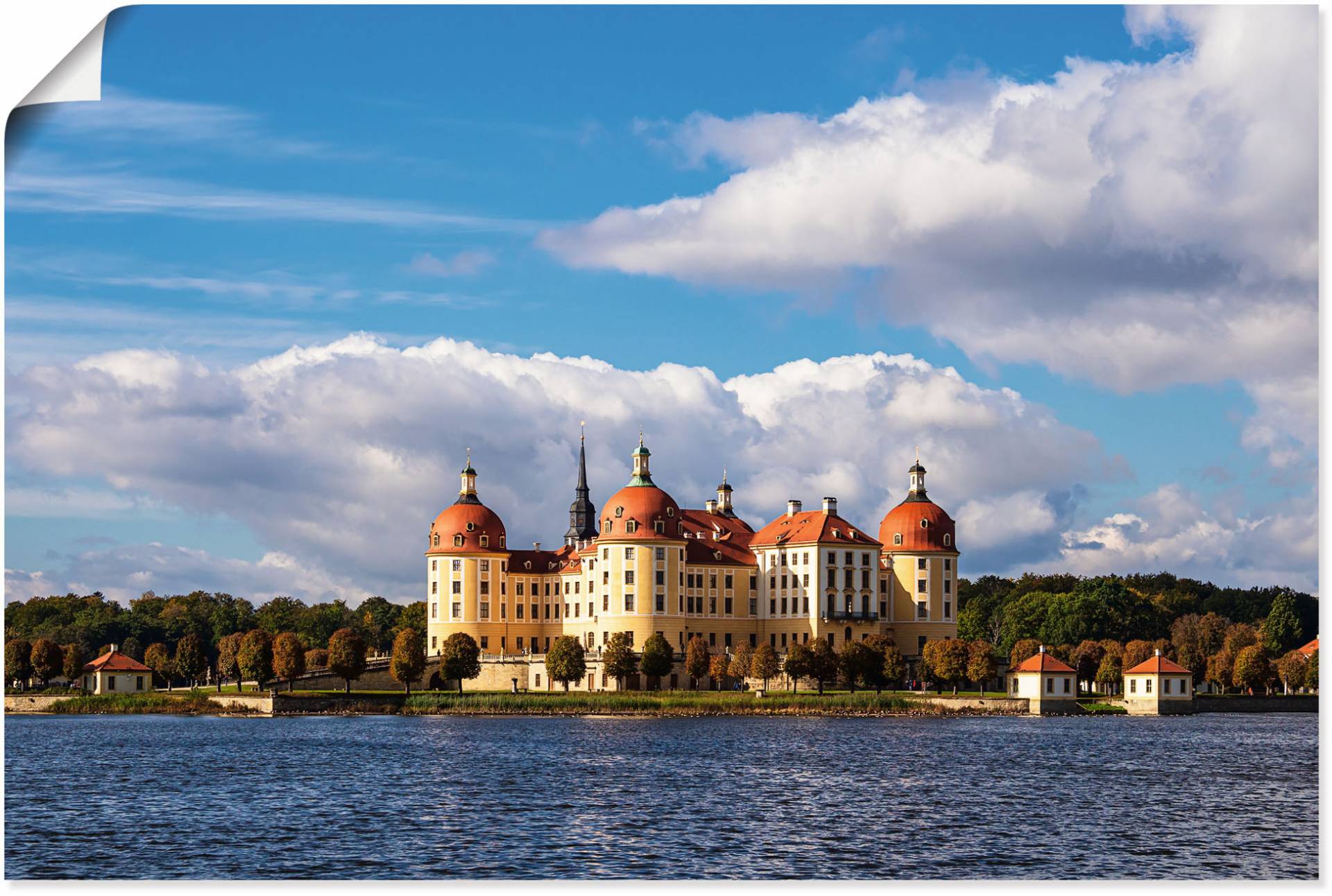 Artland Poster »Blick auf Schloss Moritzburg in Sachsen«, Gebäude, (1 St.), als Alubild, Leinwandbild, Wandaufkleber oder Poster in versch. Grössen von Artland