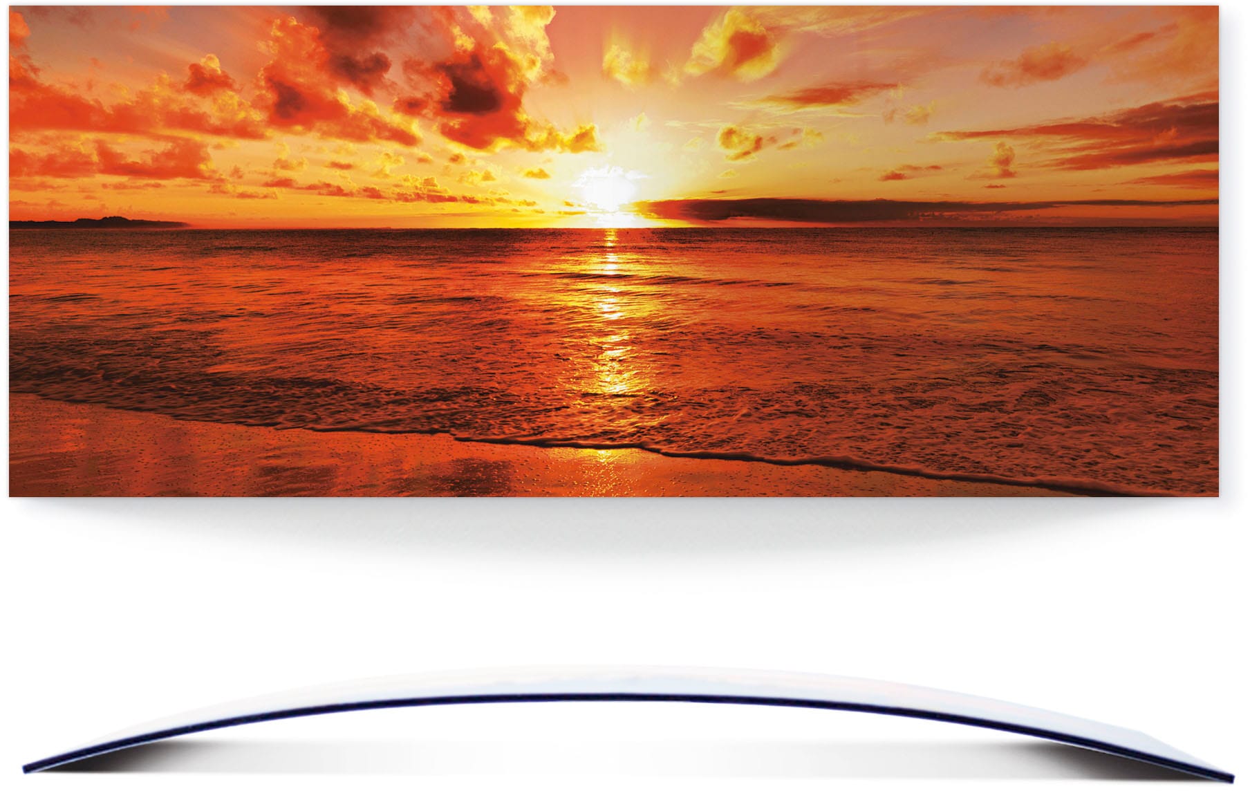 Artland Wandbild »Schöner Sonnenuntergang Strand«, Gewässer, (1 St.), 3D Optik gebogen Artland Wandbild »Schöner Sonnenuntergang Strand«, Gewässer, (1 St.), 3D Optik gebogen von Artland