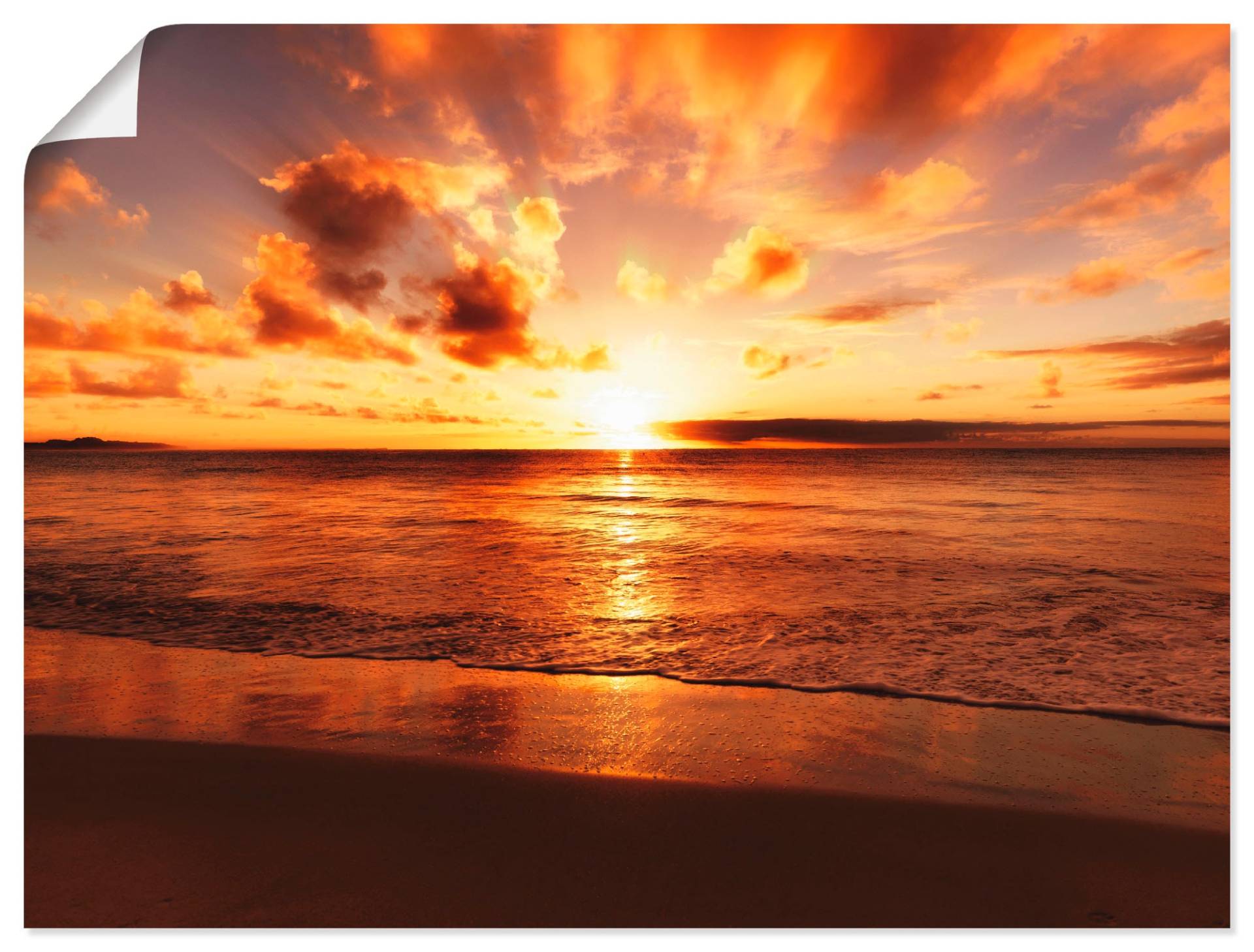 Artland Wandbild »Schöner Sonnenuntergang Strand«, Gewässer, (1 St.), als Leinwandbild, Poster, Wandaufkleber in verschied. Grössen von Artland