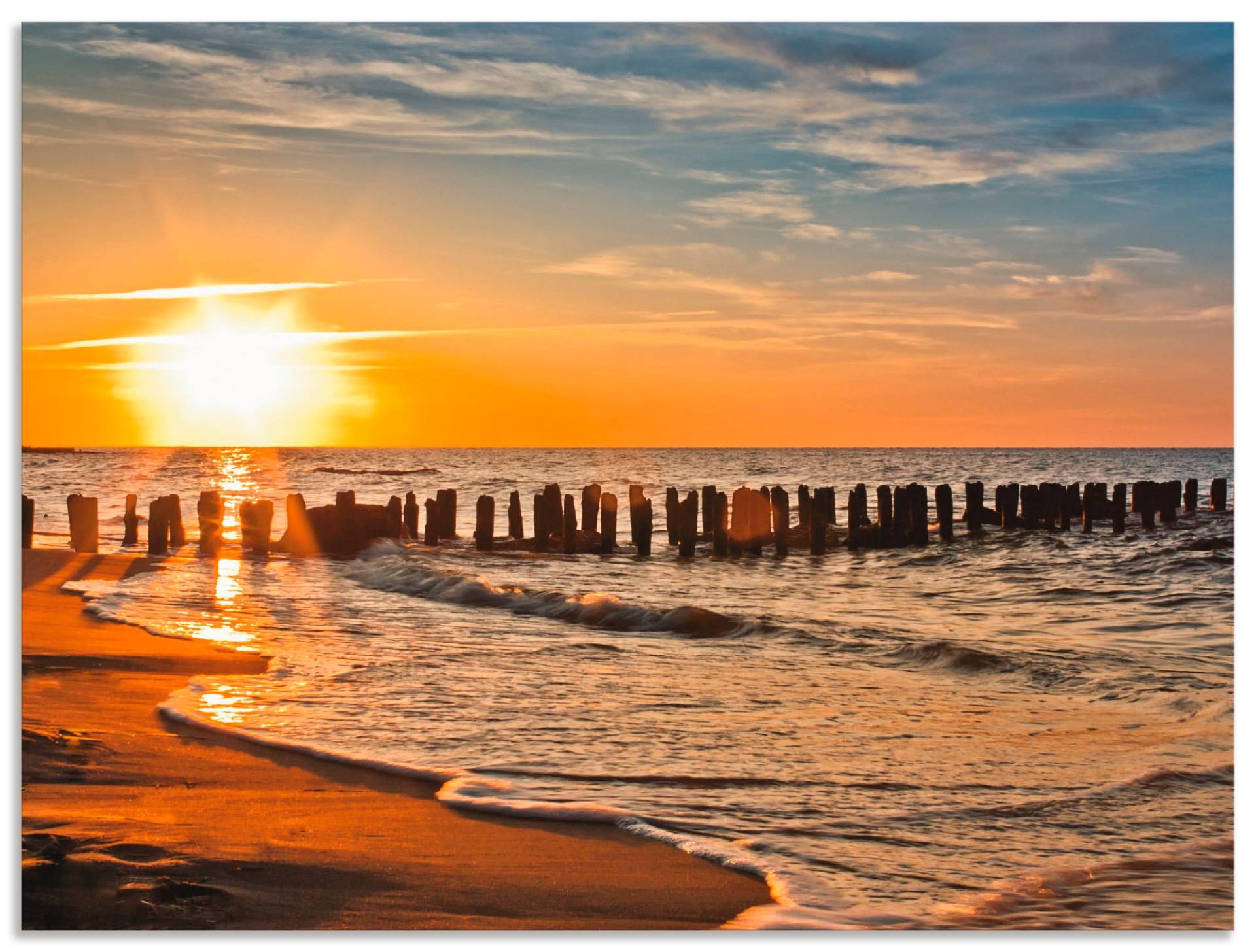 Artland Wandbild »Schöner Sonnenuntergang am Strand«, Strand, (1 St.), als Alubild, Outdoorbild, Leinwandbild, Poster in verschied. Grössen von Artland