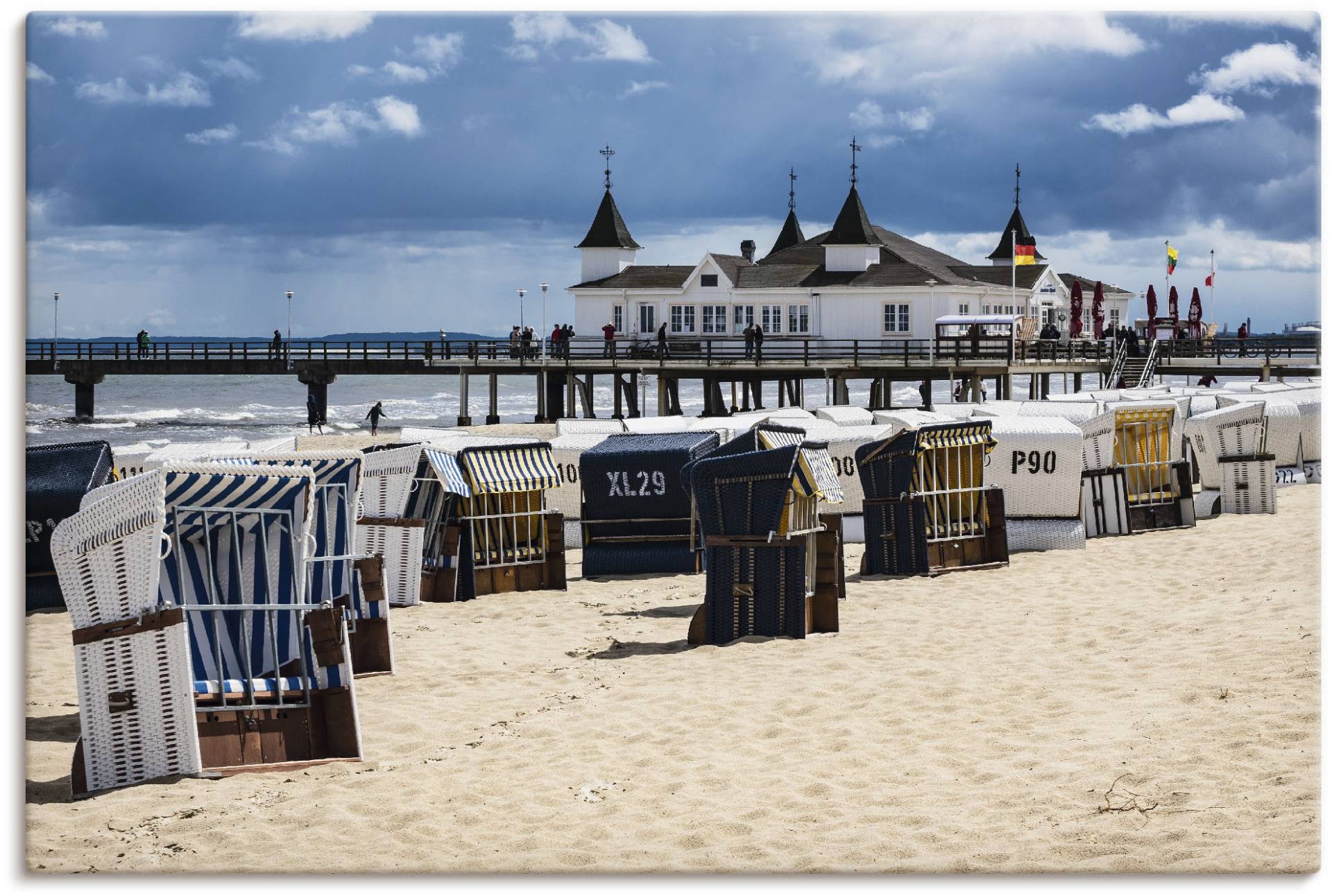 Artland Wandbild »Seebrücke in Ahlbeck Insel Usedom«, Strand, (1 St.), als Alubild, Leinwandbild, Wandaufkleber oder Poster in versch. Grössen von Artland