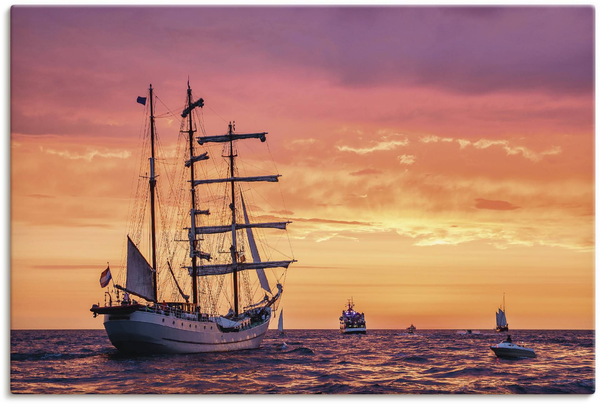 Artland Leinwandbild »Segelschiffe Hanse Sail in Rostock I«, Boote & Schiffe, (1 St.), auf Keilrahmen gespannt von Artland