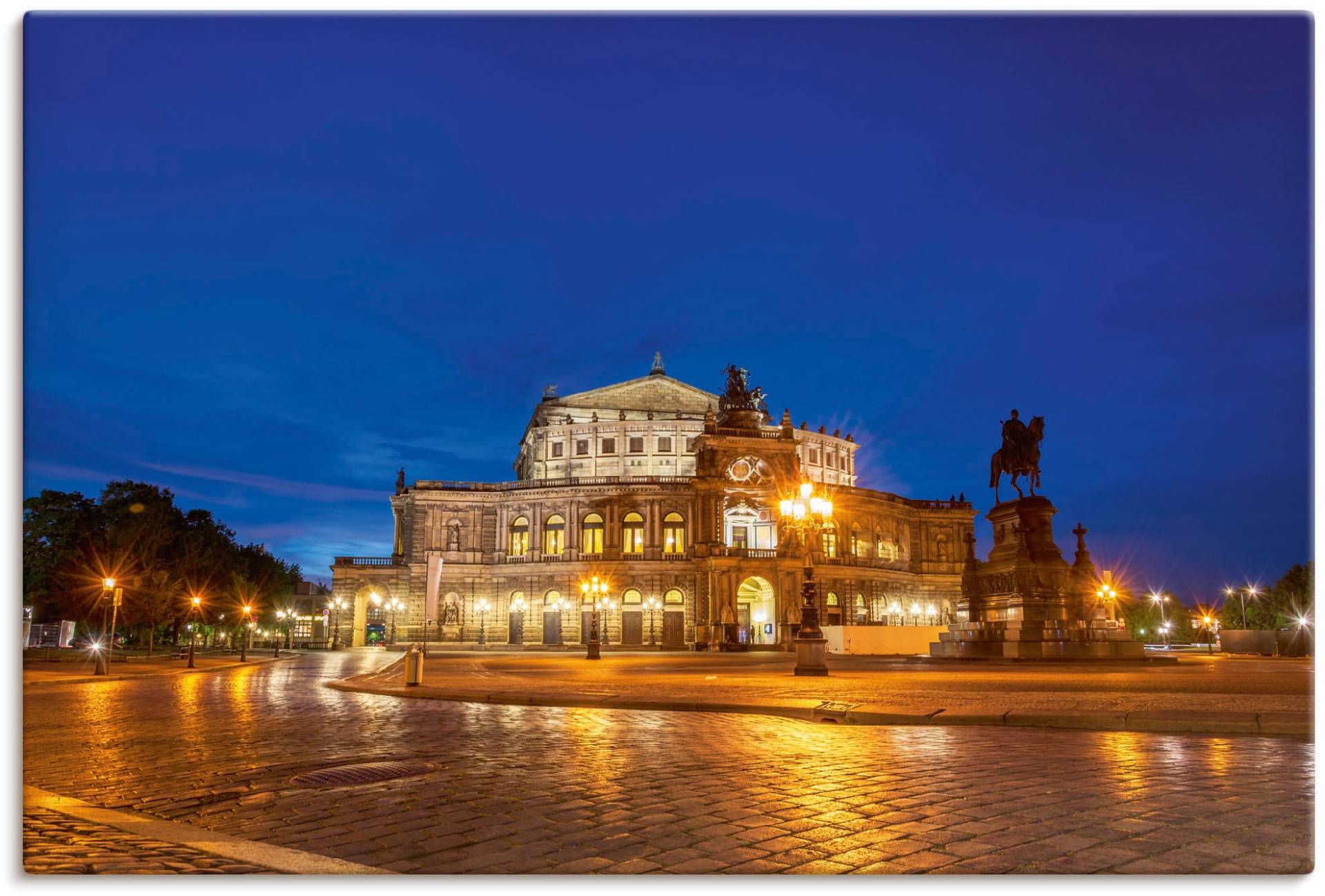 Artland Wandbild »Semperoper in Dresden zur blauen Stunde«, Dresden, (1 St.), als Alubild, Leinwandbild, Wandaufkleber oder Poster in versch. Grössen von Artland