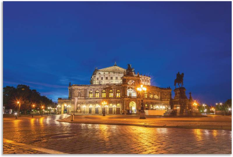 Artland Wandbild »Semperoper in Dresden zur blauen Stunde«, Dresden, (1 St.), als Alubild, Leinwandbild, Wandaufkleber oder Poster in versch. Grössen von Artland