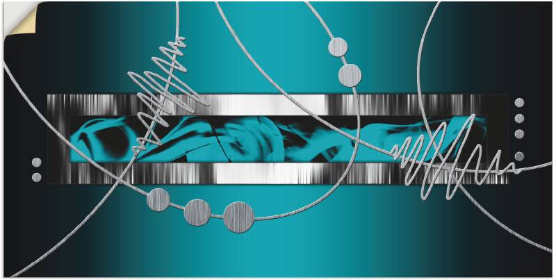 Artland Wandbild »Silber abstrakt auf petrol«, Gegenstandslos, (1 St.), als Alubild, Outdoorbild, Leinwandbild, Poster, Wandaufkleber von Artland
