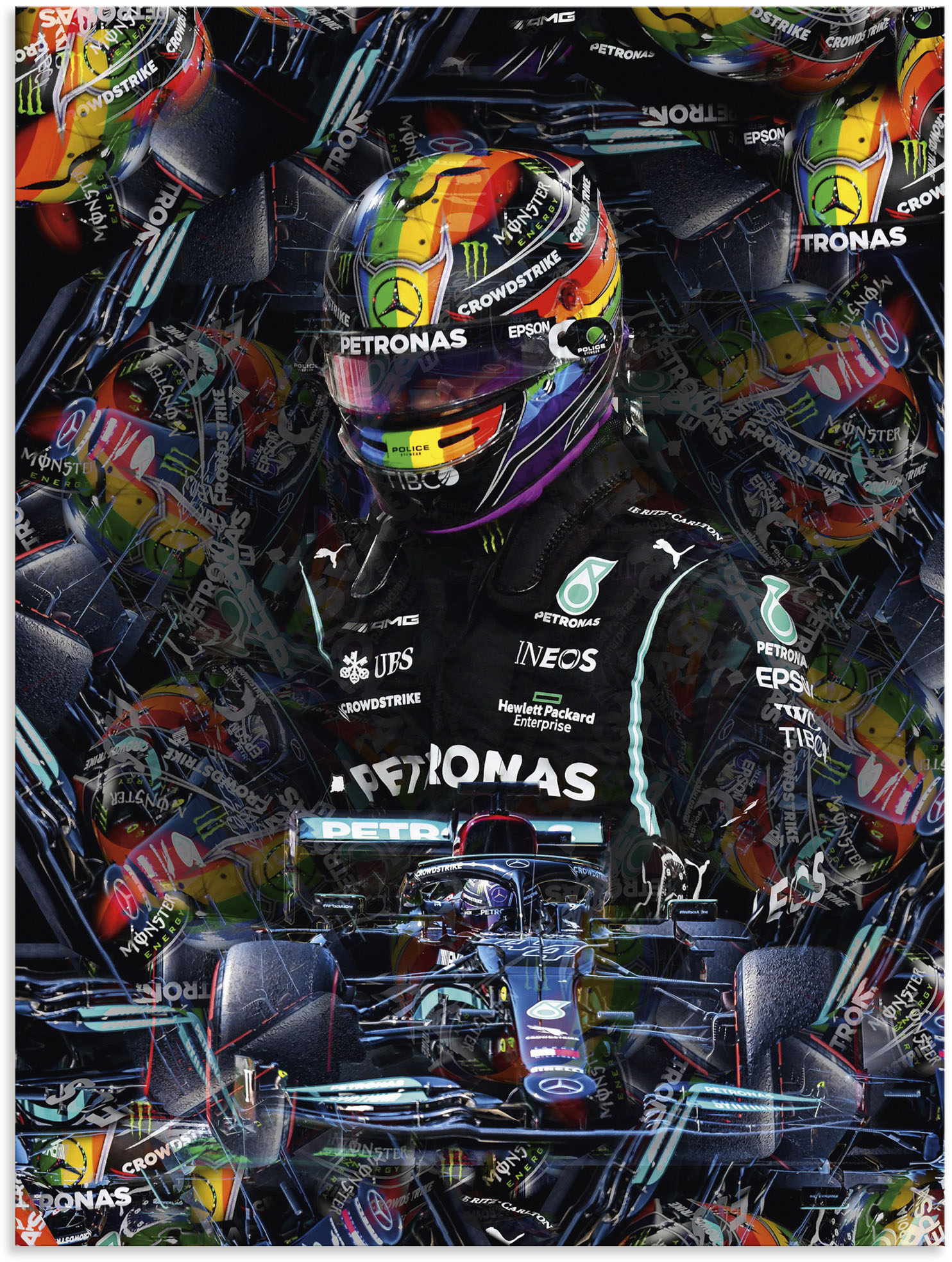 Artland Wandbild »Sir Lewis Hamilton Motorsportlegende«, Bilder von Männern, (1 St.), als Alubild, Outdoorbild, Leinwandbild, Poster in verschied. Grössen von Artland