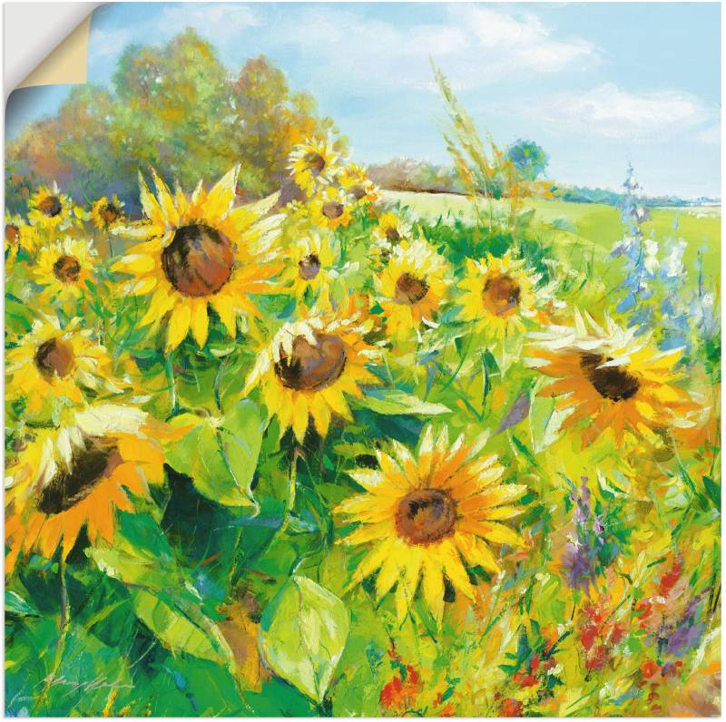 Artland Wandbild »Sommerwiese mit Sonnenblumen«, Blumenwiese, (1 St.), als Alubild, Outdoorbild, Leinwandbild, Poster, Wandaufkleber von Artland