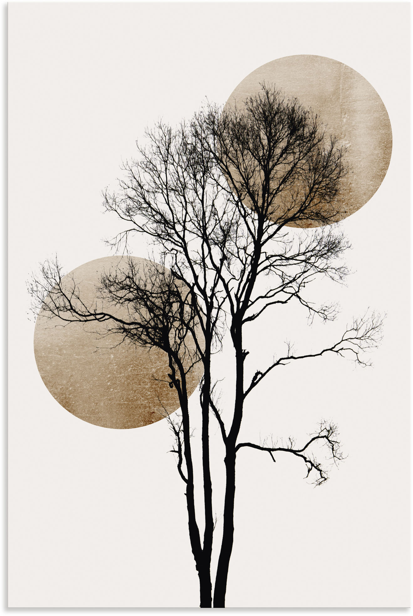 Artland Wandbild »Sonne und Mond versteckt«, Baumbilder, (1 St.), als Alubild, Outdoorbild, Leinwandbild, Poster, Wandaufkleber von Artland