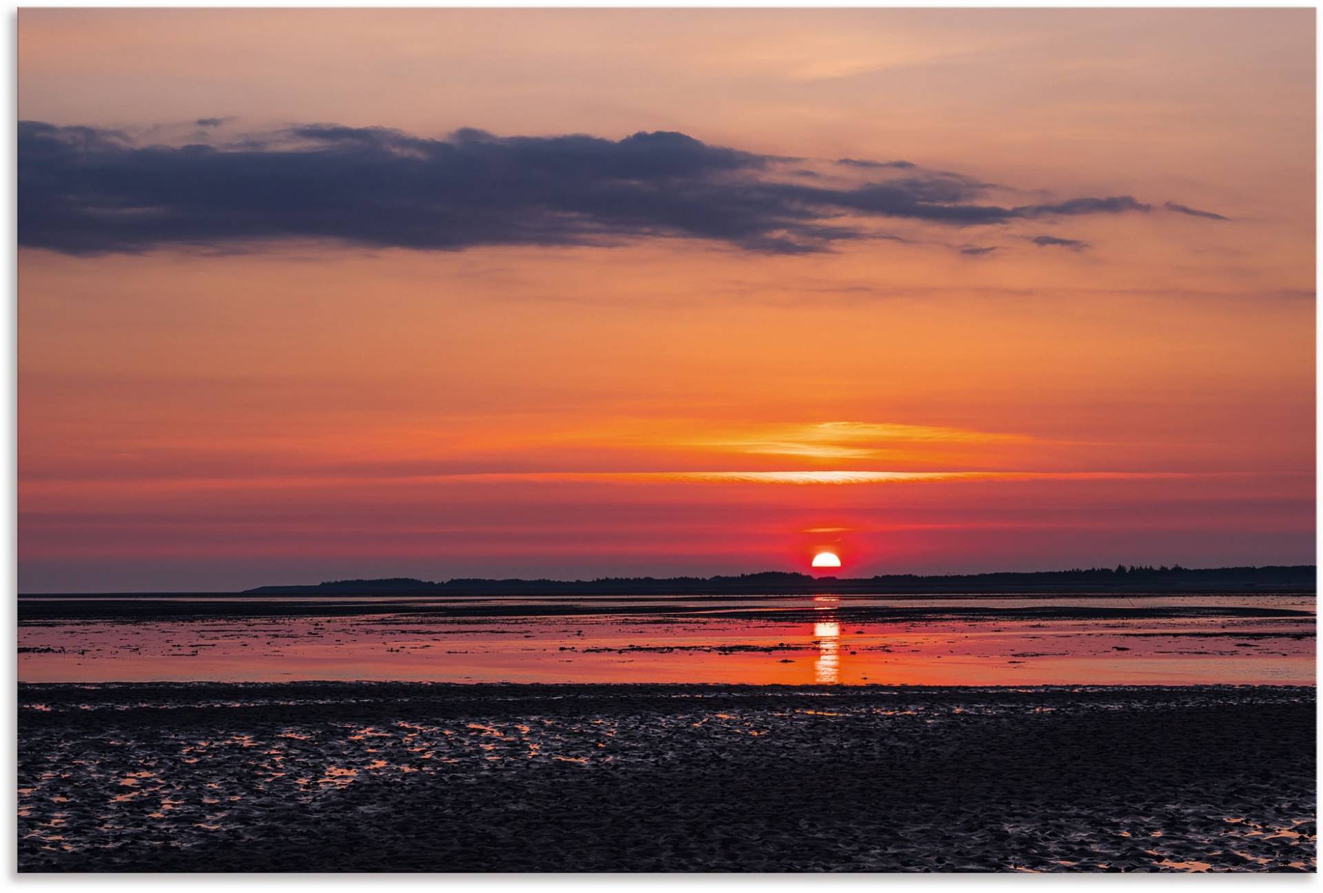 Artland Wandbild »Sonnenaufgang im Wattenmeer Amrum«, Gewässer, (1 St.), als Alubild, Leinwandbild, Wandaufkleber oder Poster in versch. Grössen von Artland