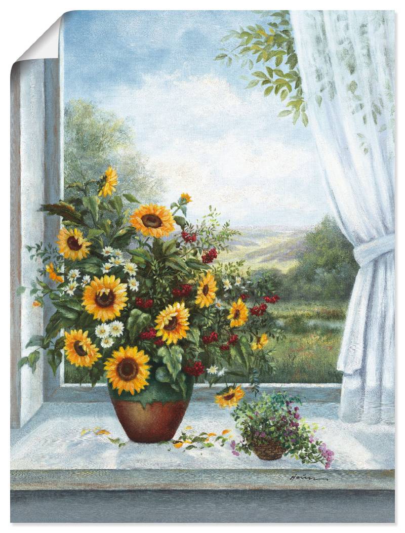 Artland Wandbild »Sonnenblumen am Fenster«, Arrangements, (1 St.), als Leinwandbild, Poster, Wandaufkleber in verschied. Grössen von Artland