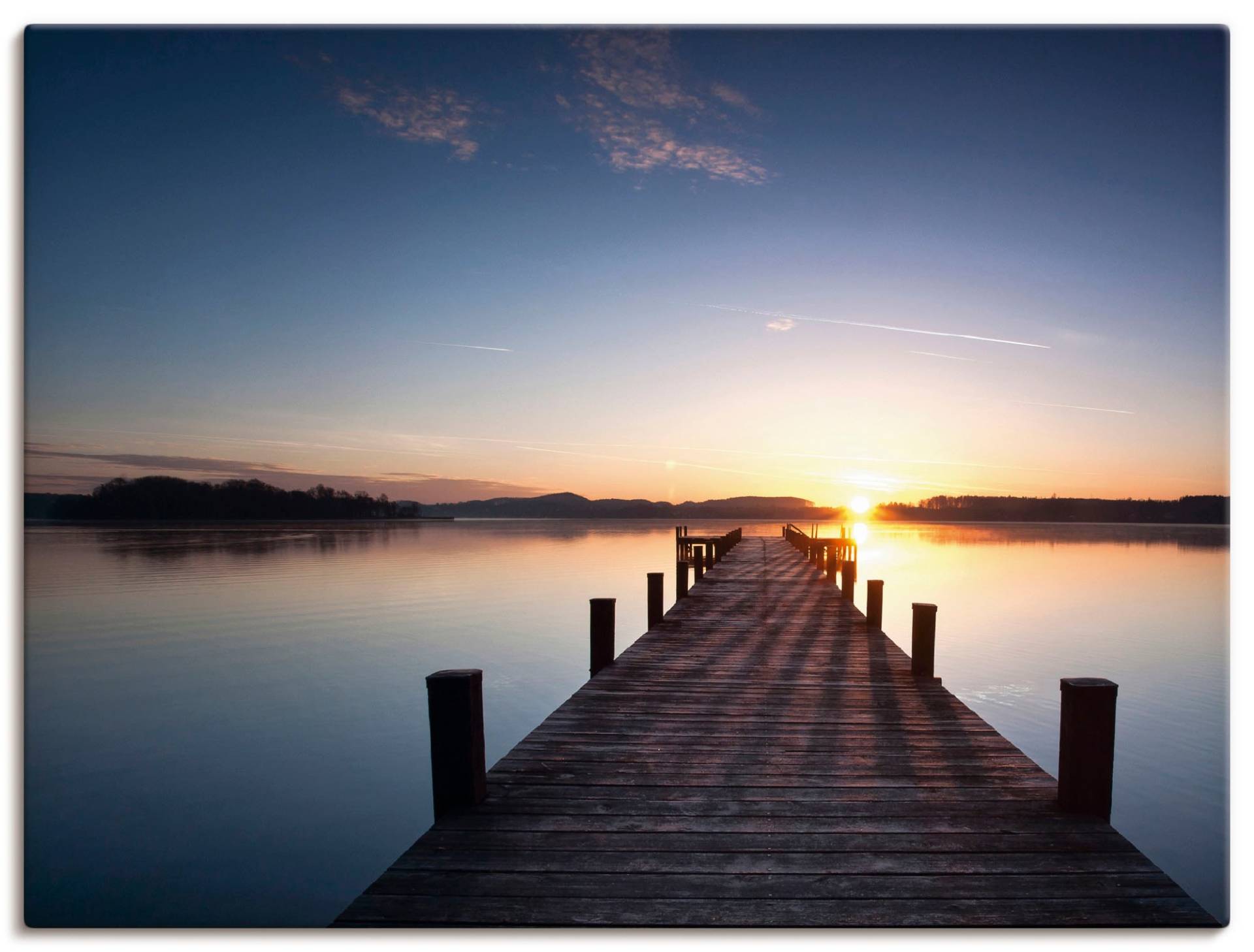 Artland Leinwandbild »Sonnenstrahlen - Sonnenuntergang«, Gewässer, (1 St.), auf Keilrahmen gespannt von Artland