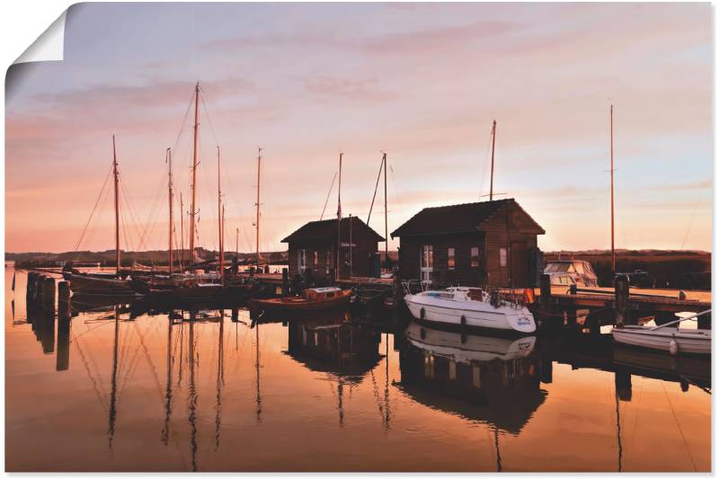 Artland Wandbild »Sonnenuntergang Hafen Meer«, Boote & Schiffe, (1 St.), als Alubild, Leinwandbild, Wandaufkleber oder Poster in versch. Grössen von Artland