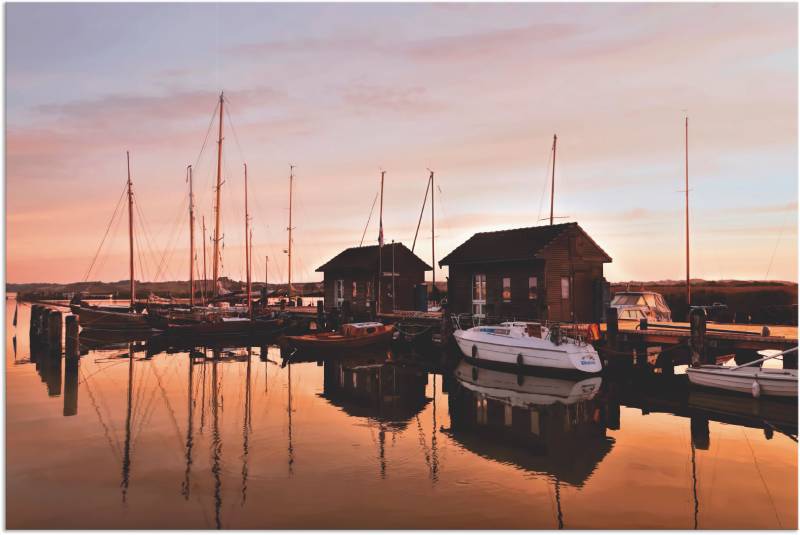 Artland Wandbild »Sonnenuntergang Hafen Meer«, Boote & Schiffe, (1 St.), als Alubild, Leinwandbild, Wandaufkleber oder Poster in versch. Grössen von Artland