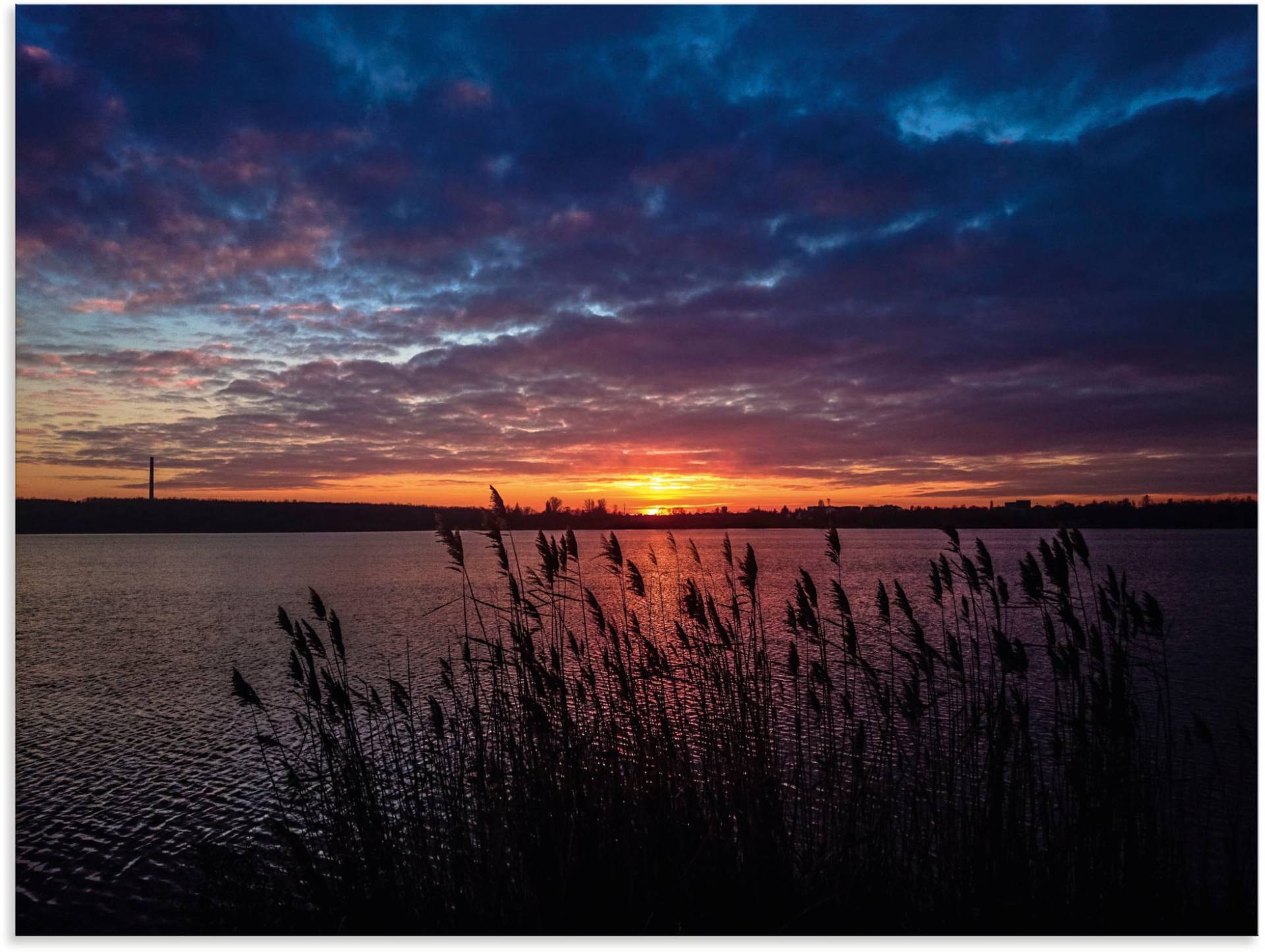 Artland Wandbild »Sonnenuntergang Kulkwitze See Leipzig«, Seebilder, (1 St.), als Alubild, Leinwandbild, Wandaufkleber oder Poster in versch. Grössen von Artland