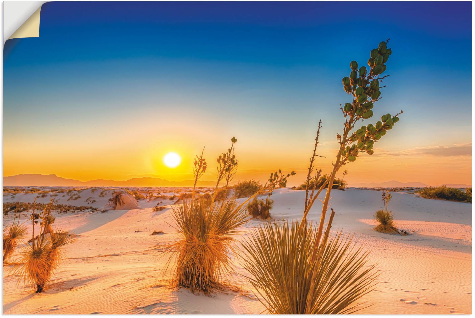 Artland Wandbild »Sonnenuntergang White Sands«, Wüstenbilder, (1 St.), als Alubild, Leinwandbild, Wandaufkleber oder Poster in versch. Grössen von Artland