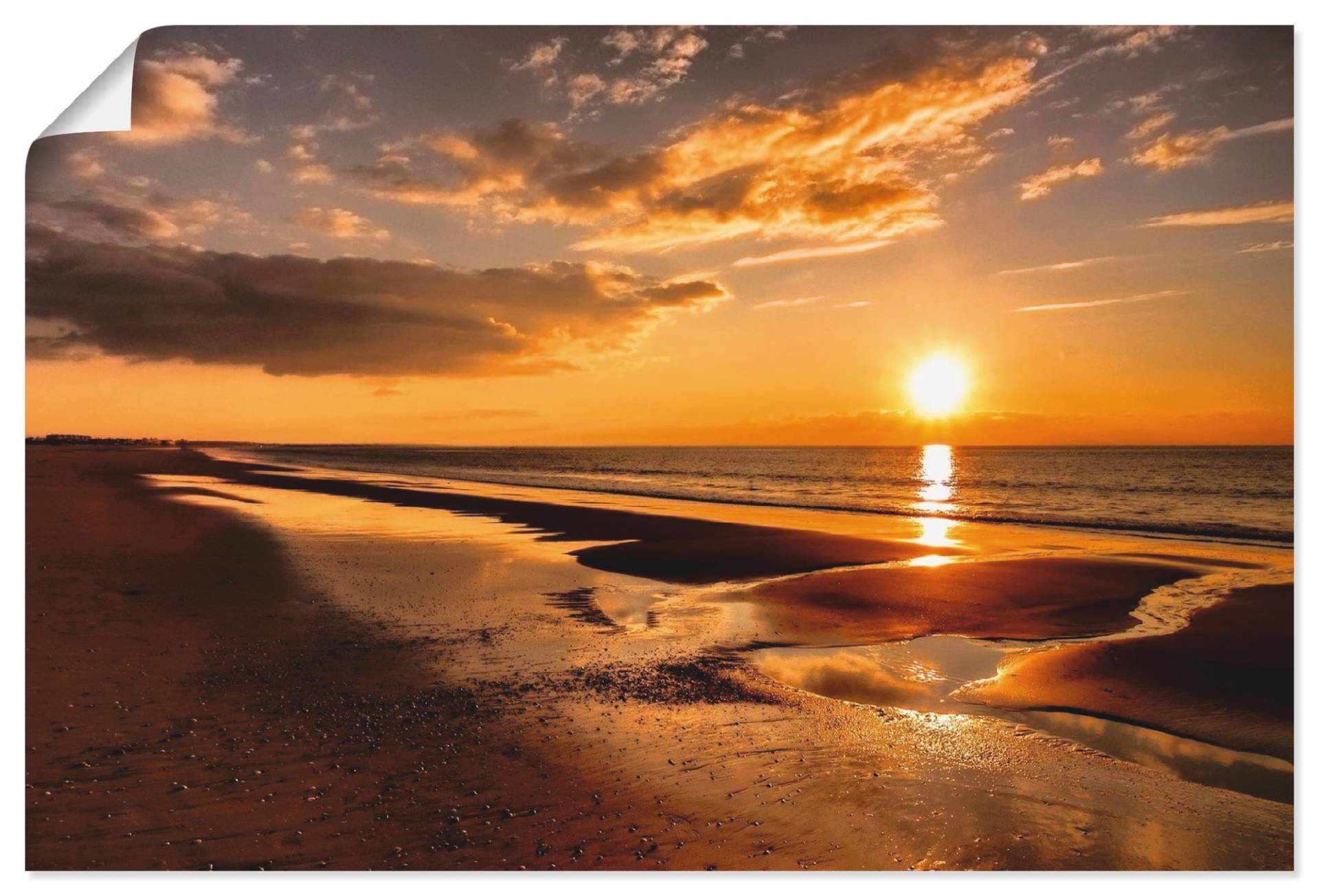 Artland Wandbild »Sonnenuntergang am Mittelmeer«, Strand, (1 St.), als Leinwandbild, Poster, Wandaufkleber in verschied. Grössen von Artland