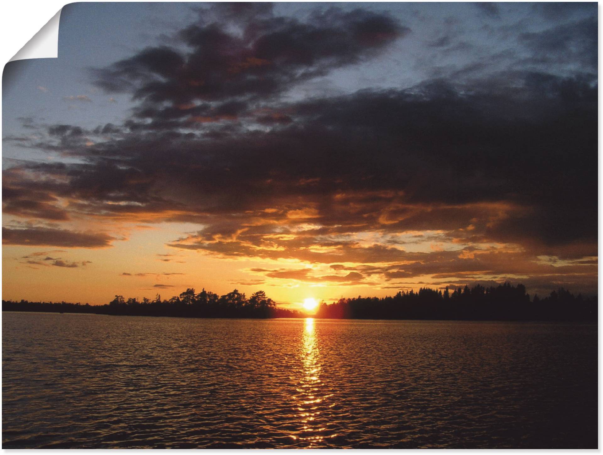 Artland Wandbild »Sonnenuntergang am See«, Bilder vom Sonnenuntergang & -aufgang, (1 St.), als Alubild, Leinwandbild, Wandaufkleber oder Poster in versch. Grössen von Artland