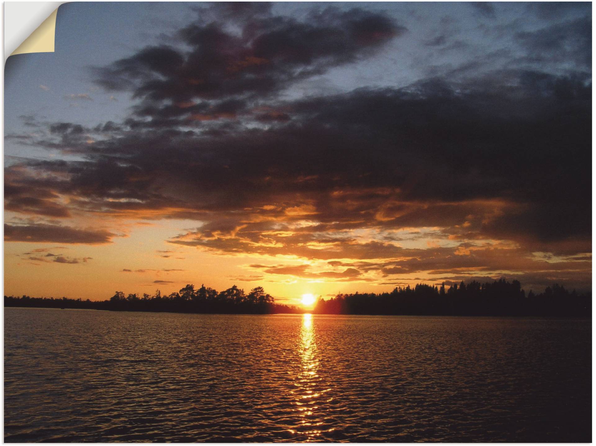 Artland Wandbild »Sonnenuntergang am See«, Bilder vom Sonnenuntergang & -aufgang, (1 St.), als Alubild, Leinwandbild, Wandaufkleber oder Poster in versch. Grössen von Artland