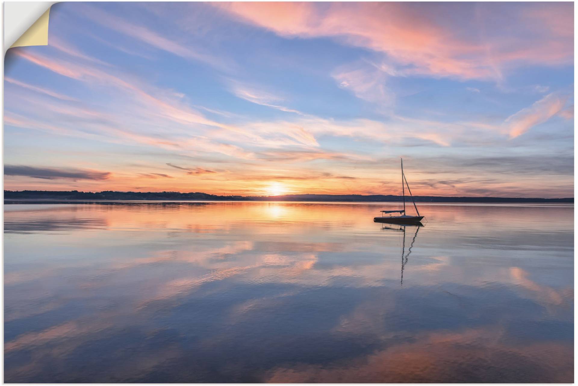 Artland Wandbild »Sonnenuntergang am Starnberger See II«, Bilder vom Sonnenuntergang & -aufgang, (1 St.), in vielen Grössen & Produktarten von Artland