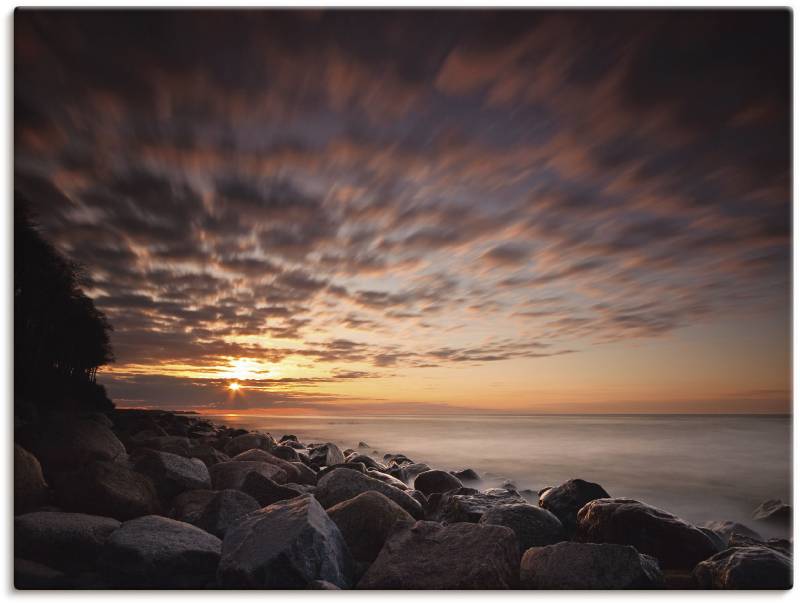 Artland Wandbild »Sonnenuntergang an der Ostseeküste«, Küste, (1 St.), als Leinwandbild, Wandaufkleber oder Poster in versch. Grössen von Artland