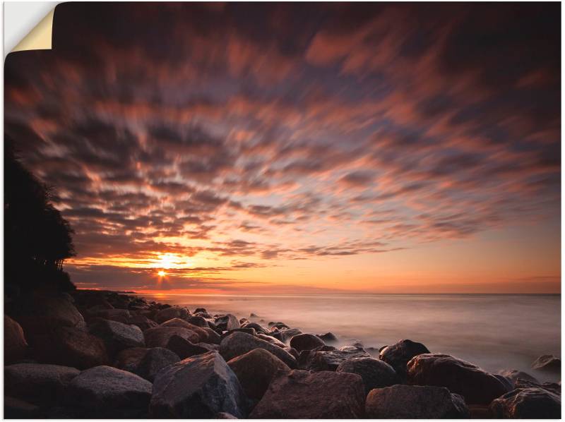 Artland Wandbild »Sonnenuntergang an der Ostseeküste«, Küste, (1 St.), als Leinwandbild, Wandaufkleber oder Poster in versch. Grössen von Artland