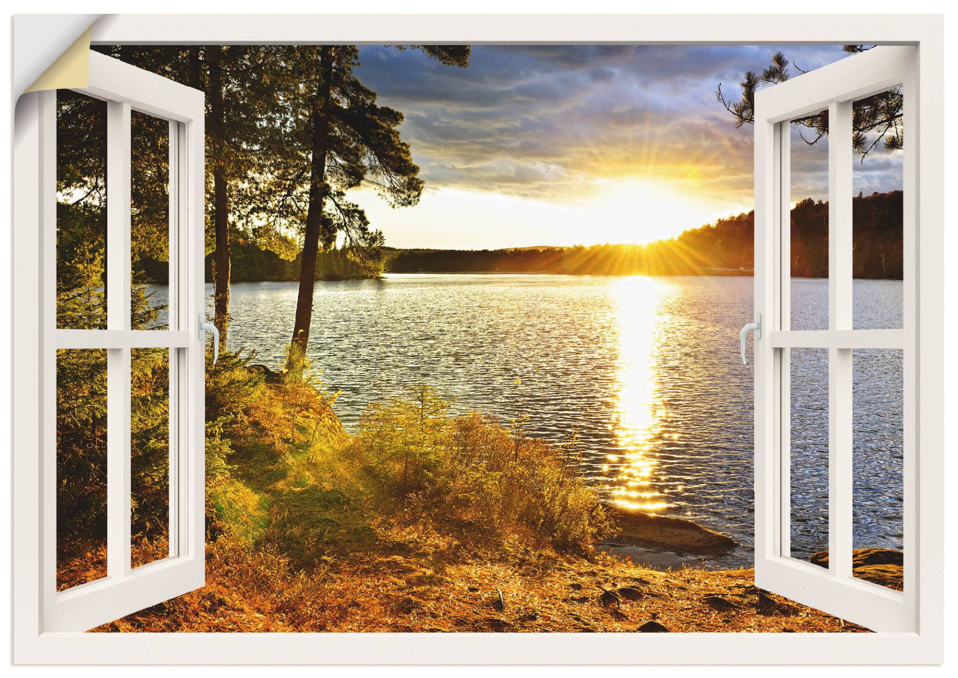 Artland Wandbild »Sonnenuntergang im Algonquin Park«, Fensterblick, (1 St.), als Leinwandbild, Poster, Wandaufkleber in verschied. Grössen von Artland