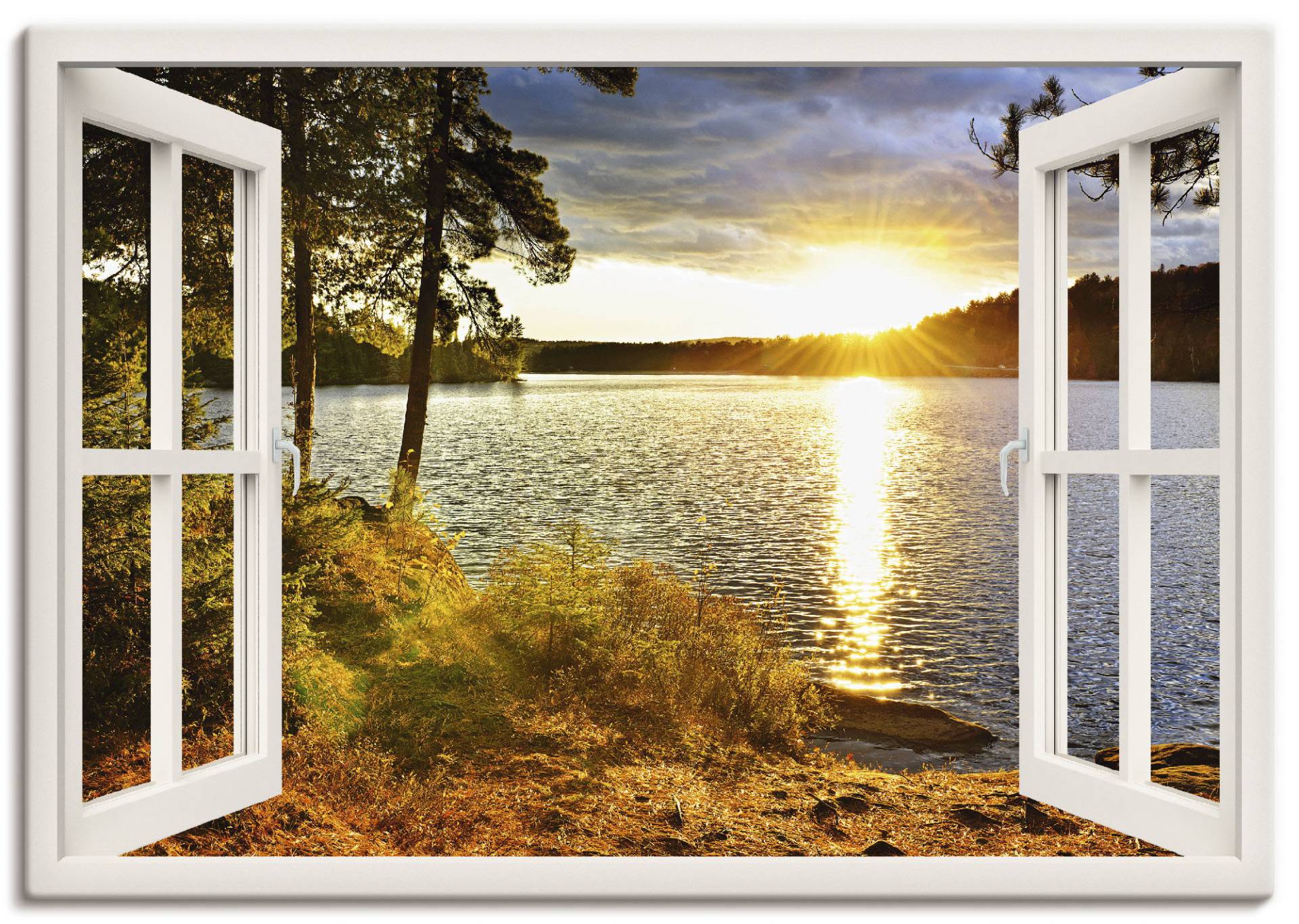 Artland Wandbild »Sonnenuntergang im Algonquin Park«, Fensterblick, (1 St.), als Leinwandbild, Poster, Wandaufkleber in verschied. Grössen von Artland