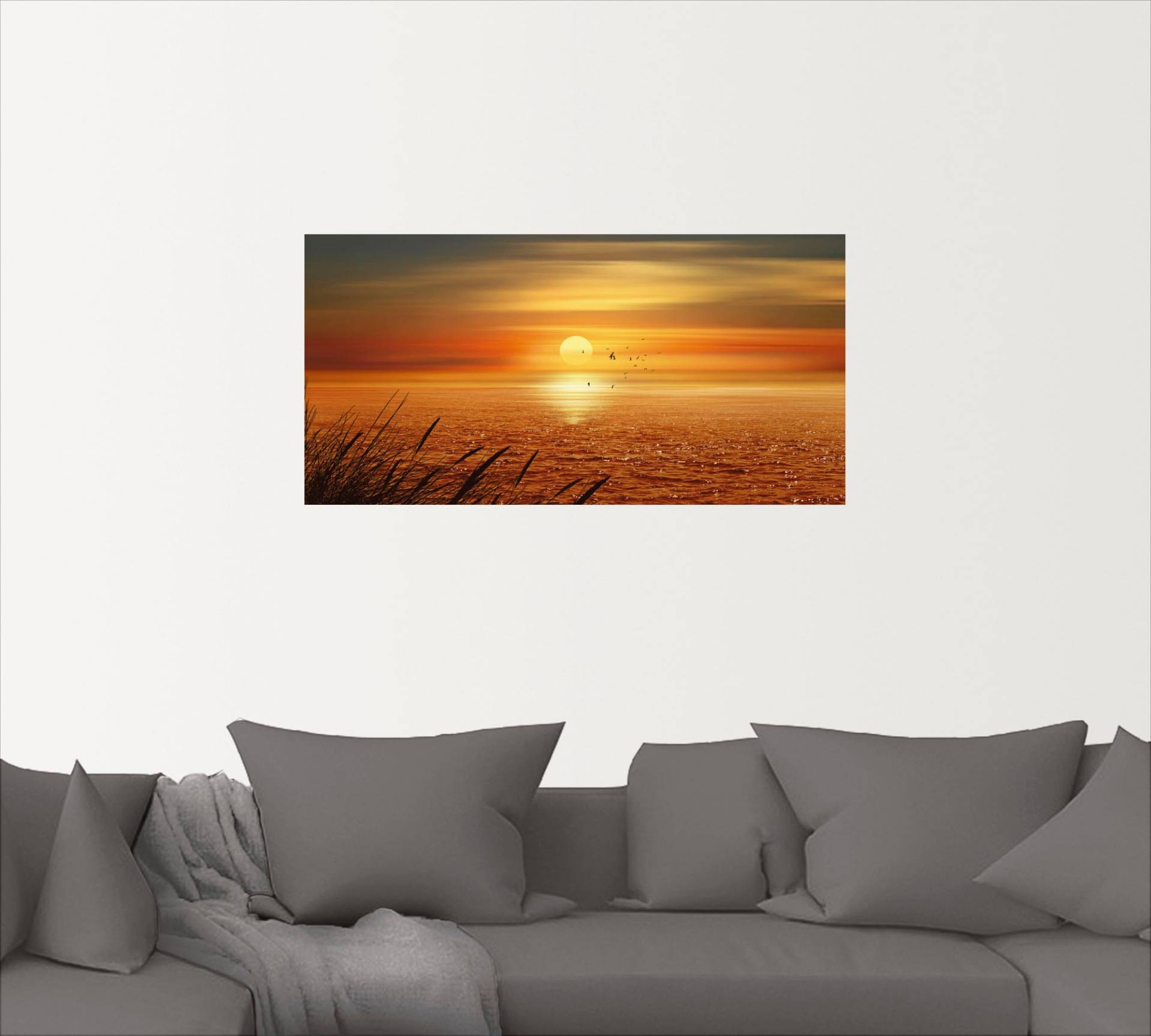 Artland Wandbild »Sonnenuntergang über dem Meer«, Sonnenaufgang & -untergang, (1 St.), als Leinwandbild, Poster, Wandaufkleber in verschied. Grössen von Artland