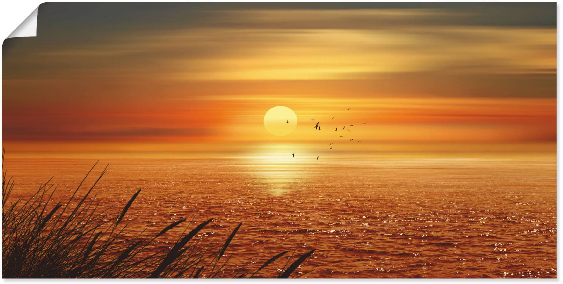 Artland Wandbild »Sonnenuntergang über dem Meer«, Sonnenaufgang & -untergang, (1 St.), als Leinwandbild, Poster, Wandaufkleber in verschied. Grössen von Artland