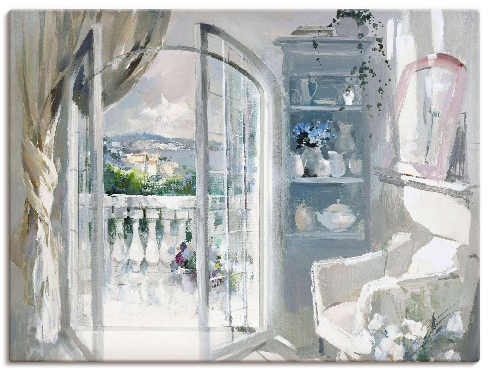 Artland Leinwandbild »Sonniger Raum«, Fensterblick, (1 St.), auf Keilrahmen gespannt von Artland