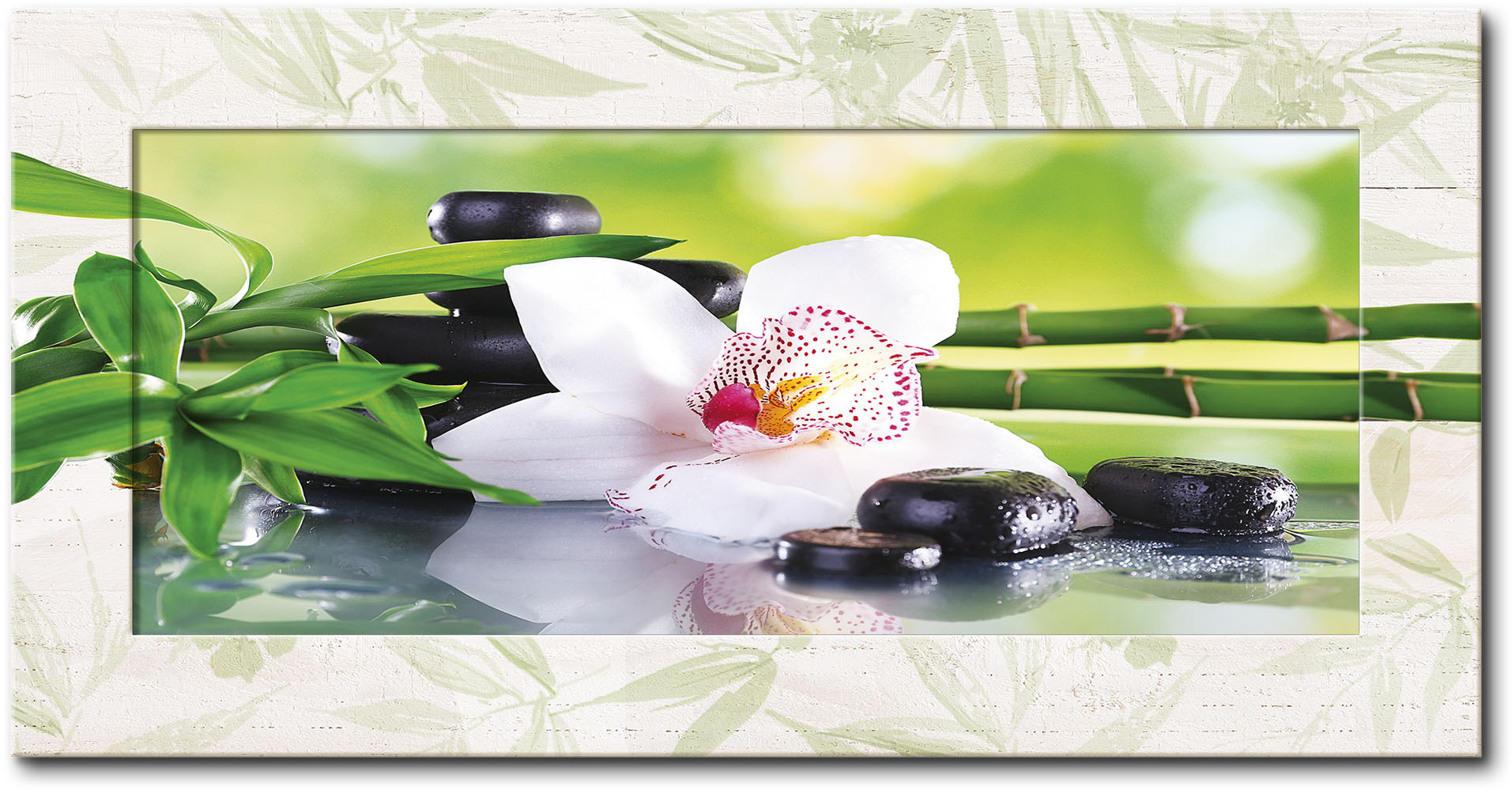 Artland Wandbild »Spa Steine Bambus Zweige Orchidee«, Zen, (1 St.), 3D Optik gebogen von Artland