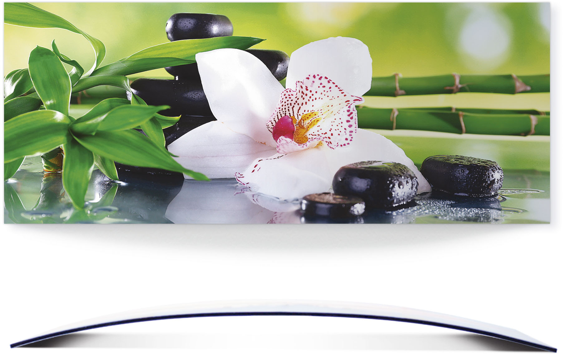 Artland Wandbild »Spa Steine Bambus Zweige Orchidee«, Zen, (1 St.), 3D Optik gebogen von Artland